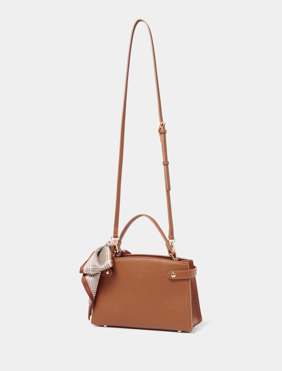 Mara Scarf Top Handle Bag Tan_mannequin