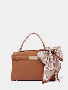 Mara Scarf Top Handle Bag Tan_mannequin
