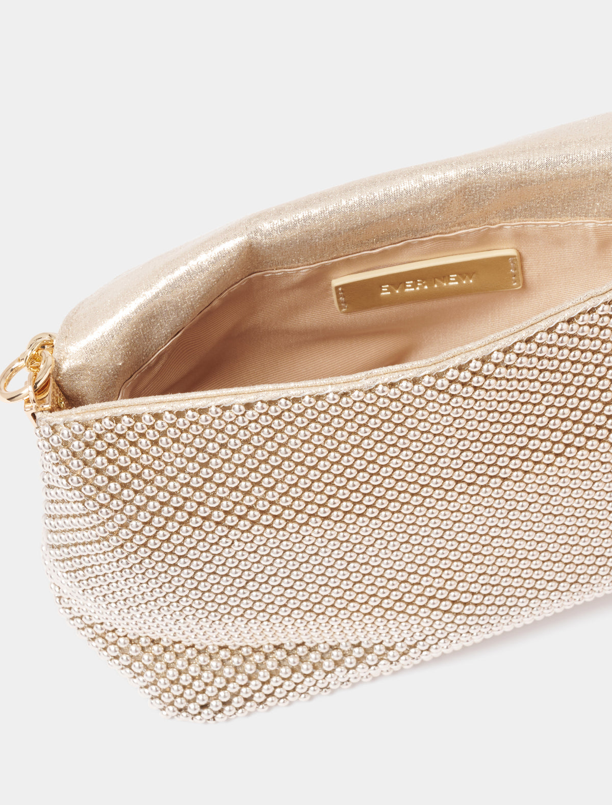 Sunday Slouch Sparkle Clutch Champagne_mannequin