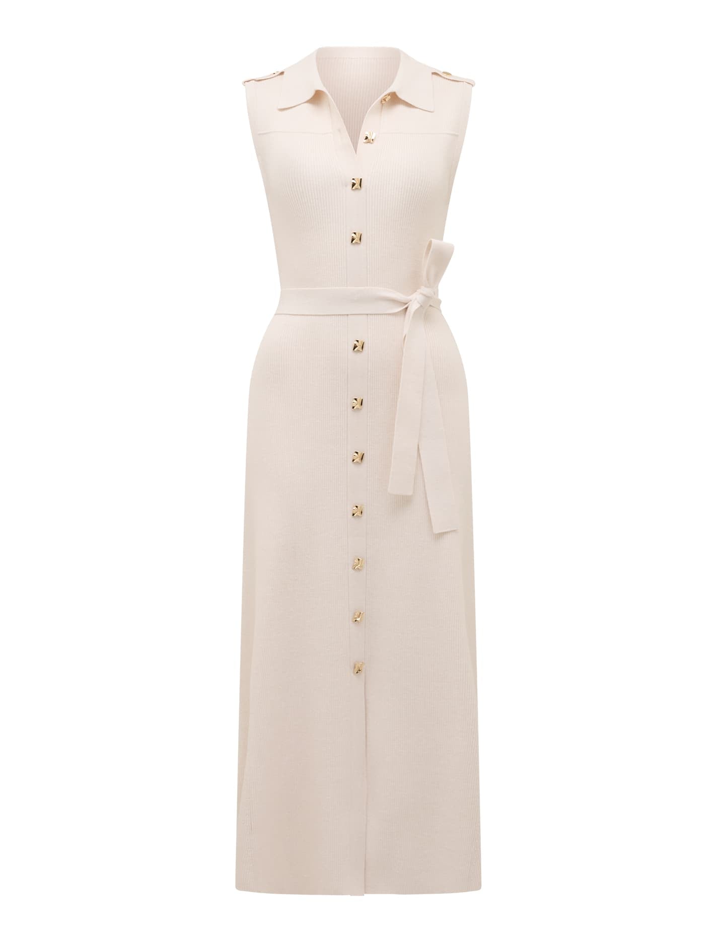 Leia Knit Midi Dress Cream_mannequin