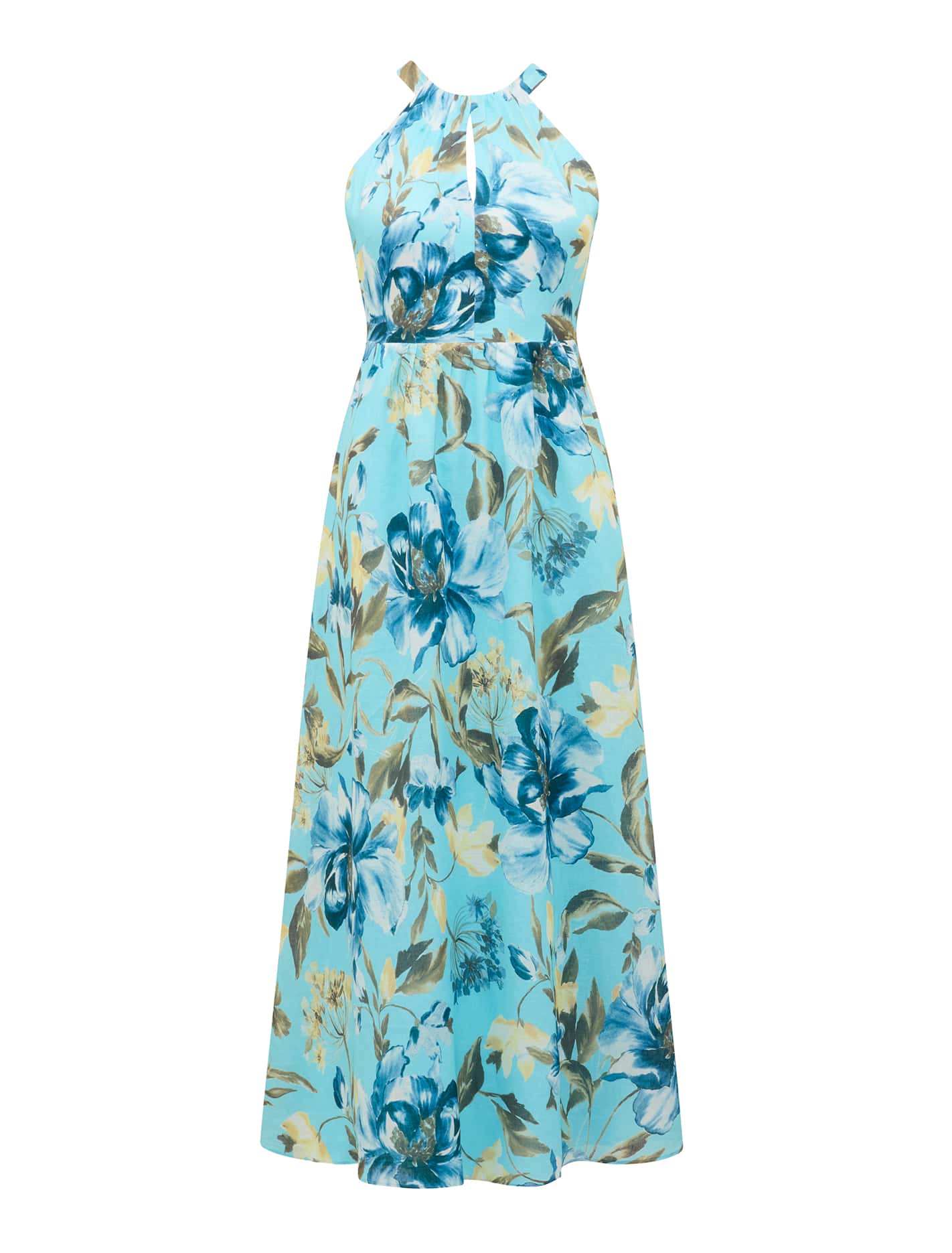 Dakota Printed Halter Midi Dress Lyell Floral_mannequin