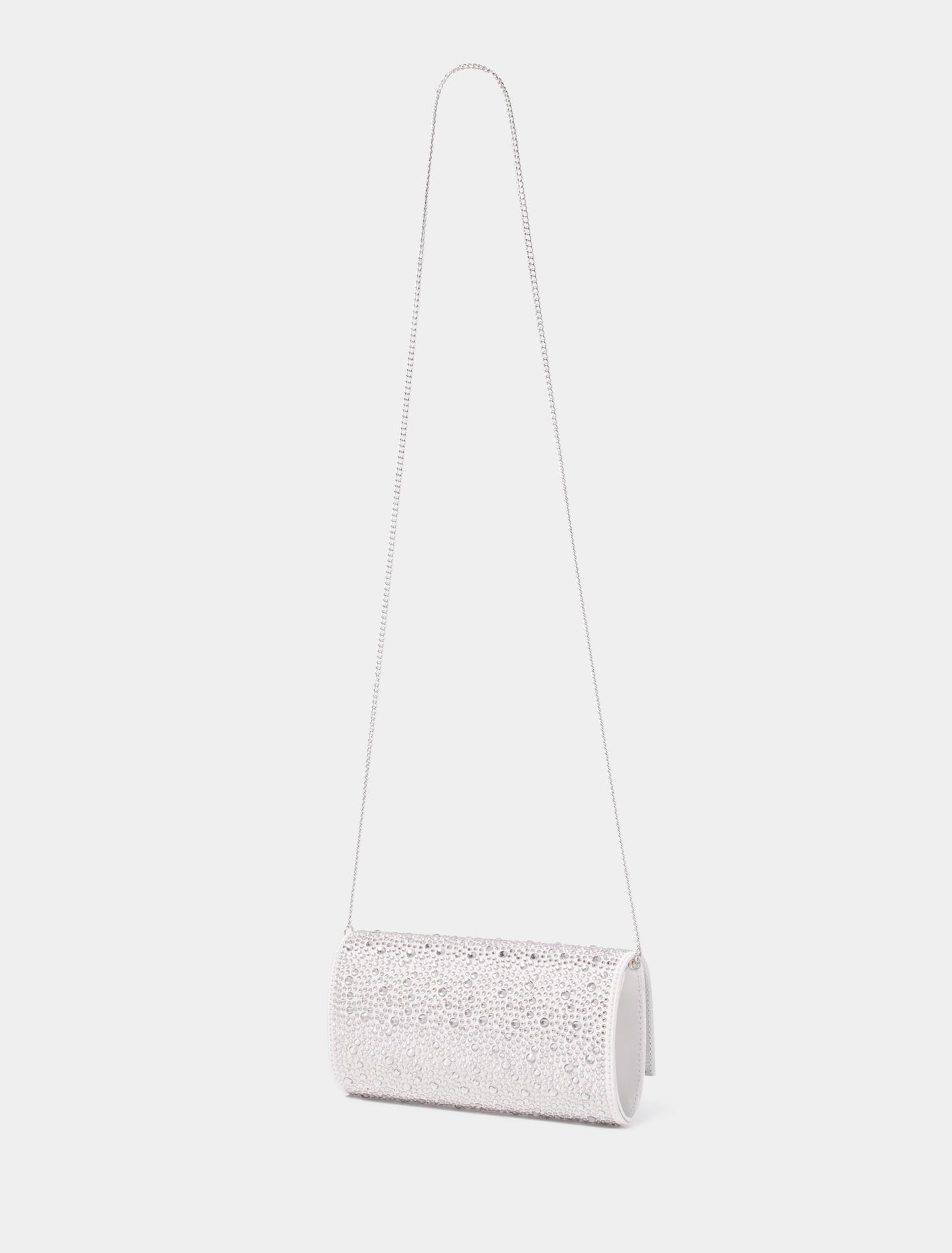 Fallon Foldover Clutch Silver_mannequin