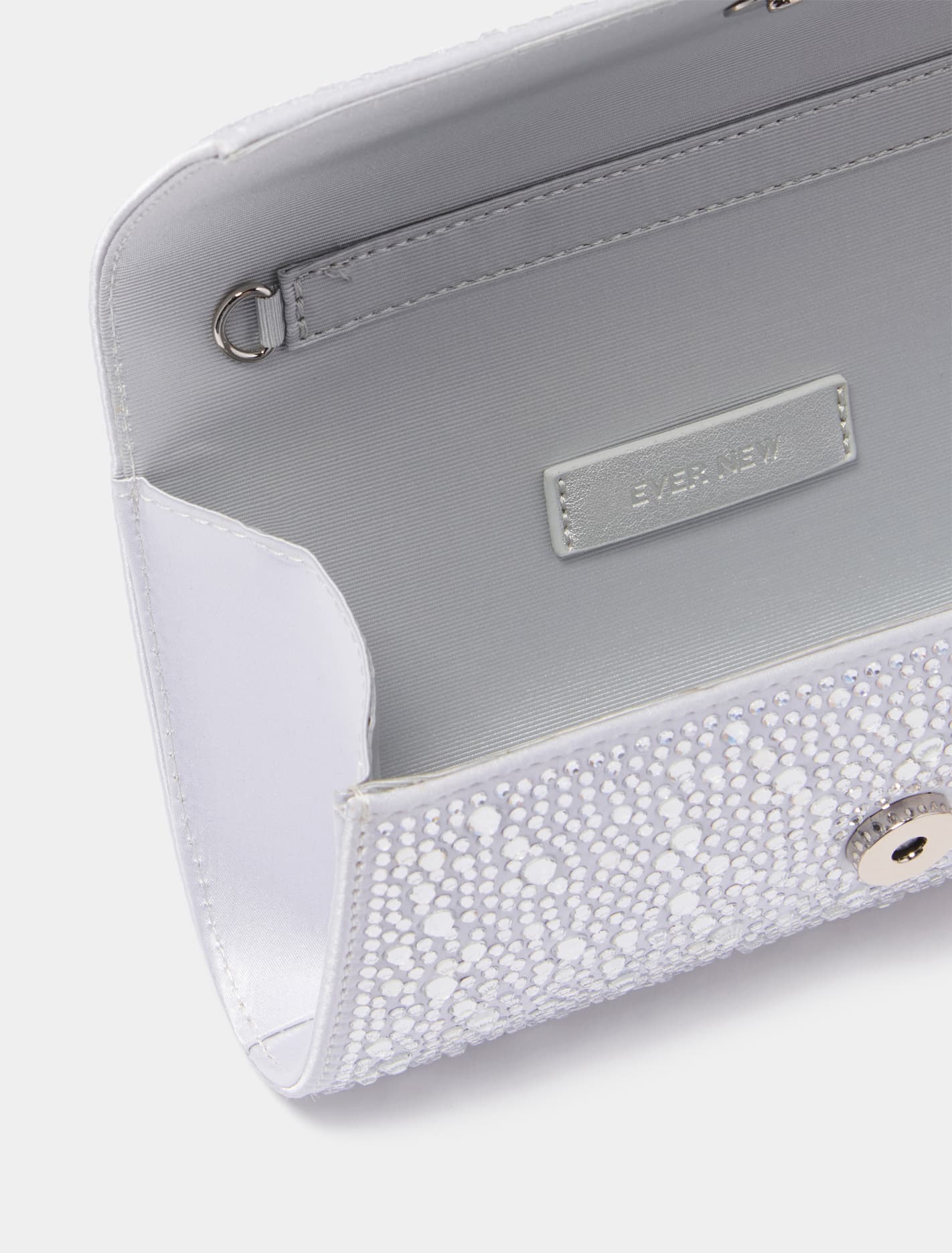 Fallon Foldover Clutch Silver_mannequin