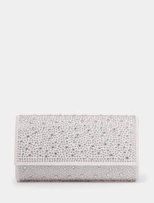 Fallon Foldover Clutch Silver_mannequin