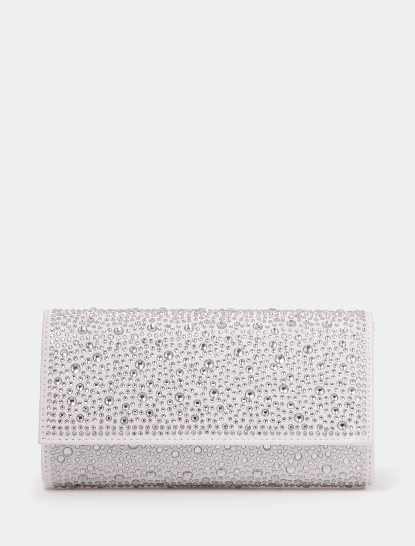 Fallon Foldover Clutch Silver_mannequin