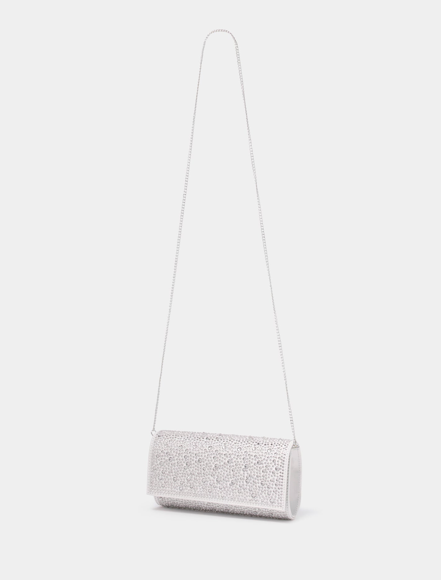 Fallon Foldover Clutch Silver_mannequin
