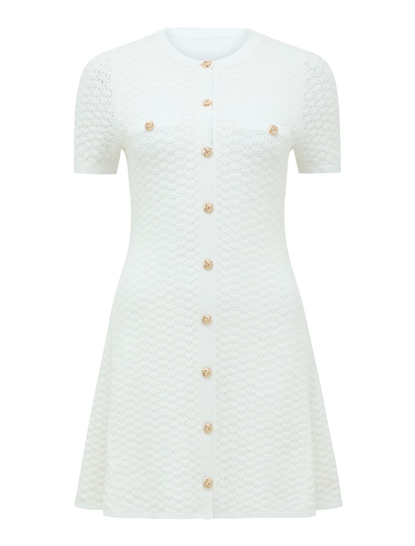 Rosa Stitch Interest Knit Mini Dress Porcelain_mannequin