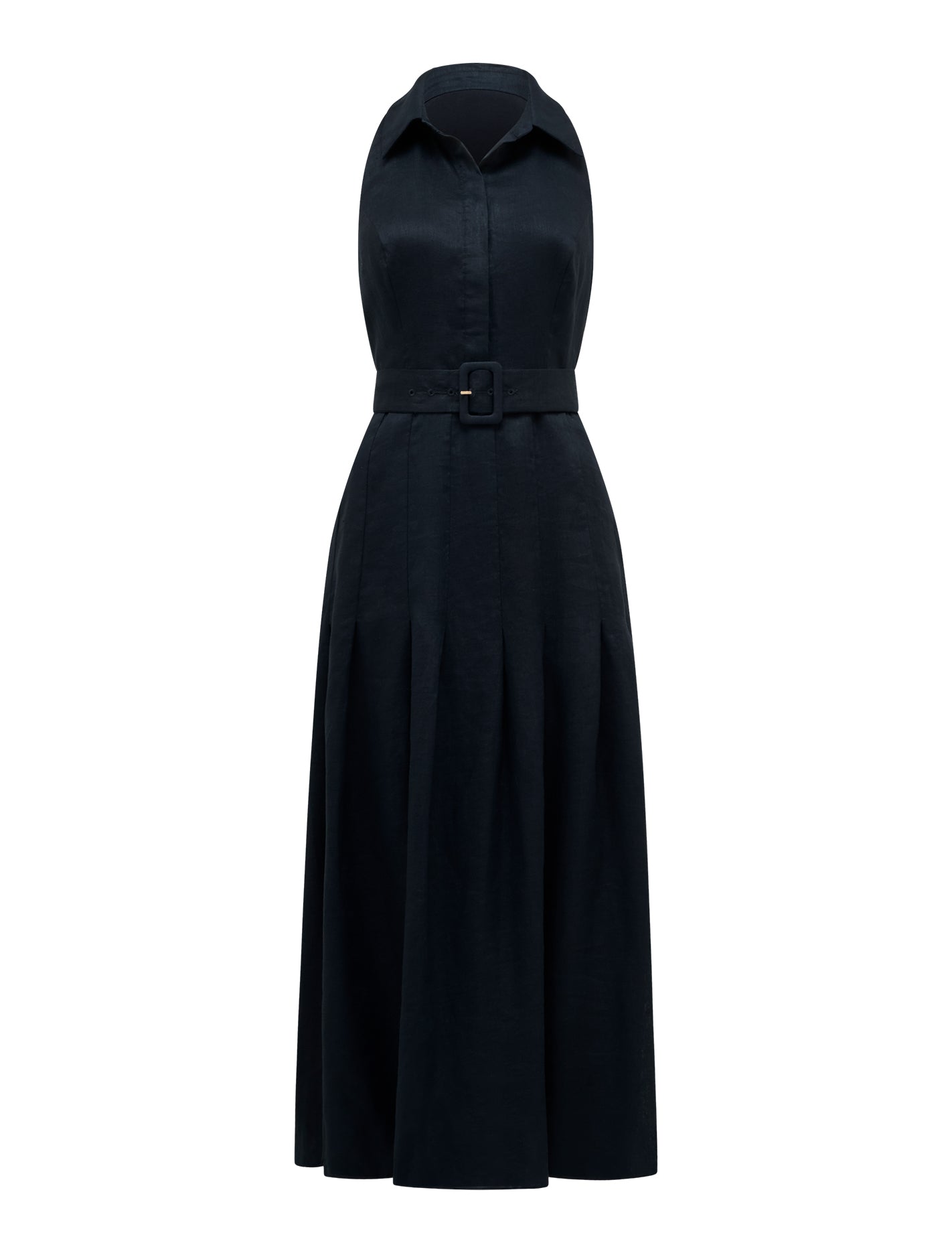 Lindsey Linen Tennis Dress Navy_mannequin