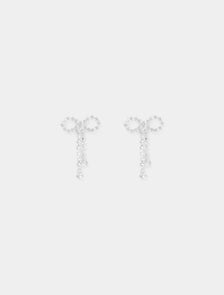 Cindy Crystal Bow Earring Silver/ Crystal_mannequin