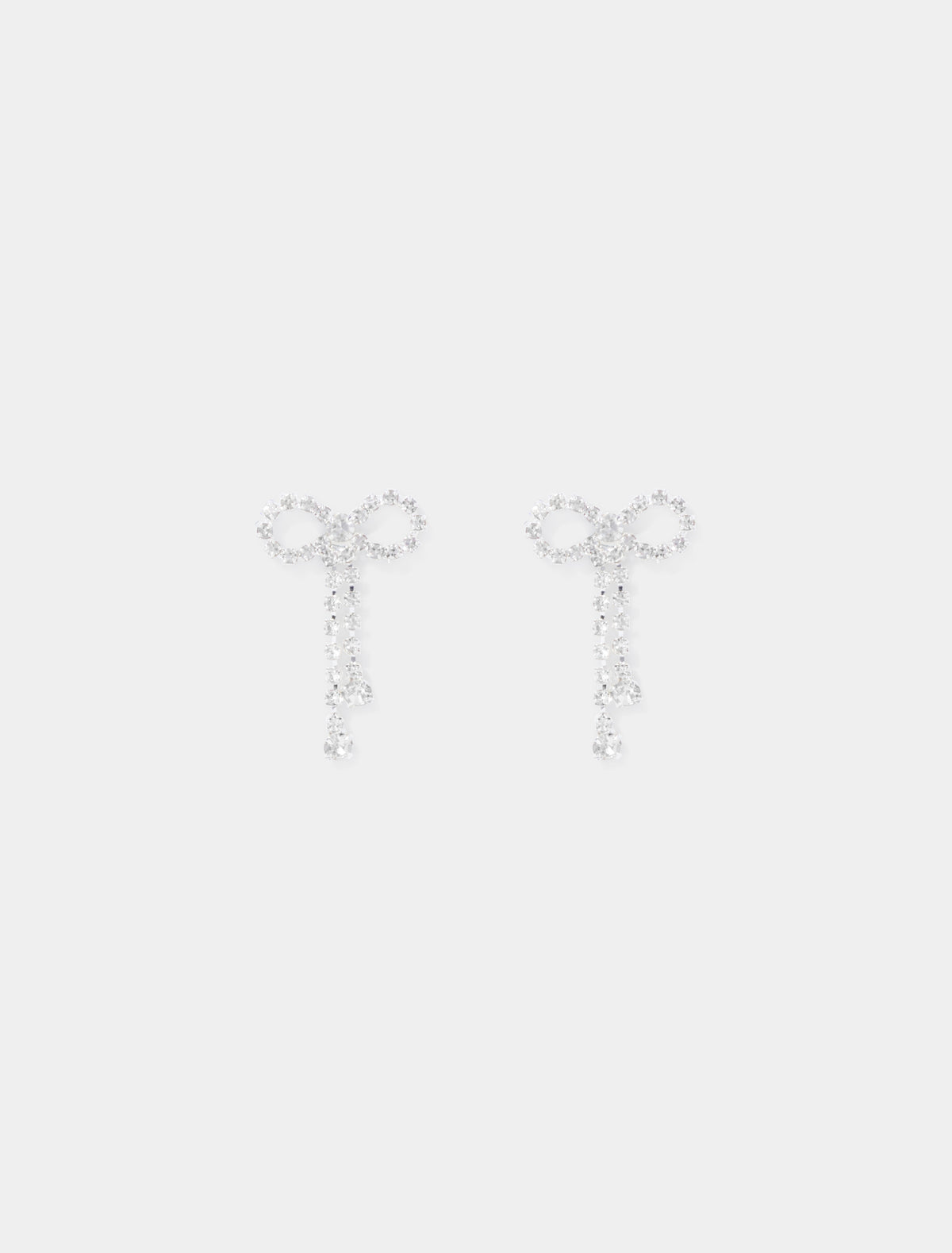 Cindy Crystal Bow Earring Silver/ Crystal_mannequin