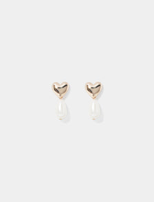 Pippa Pearl & Heart Earring Gold/Pearl_mannequin