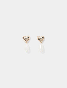 Pippa Pearl & Heart Earring Gold/Pearl_mannequin