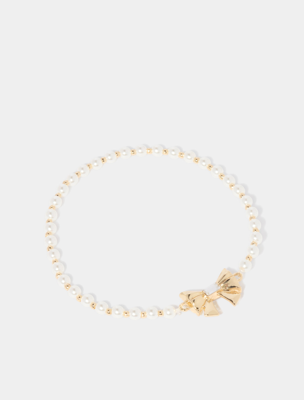 Belinda Bow Bracelet Gold/Pearl_mannequin