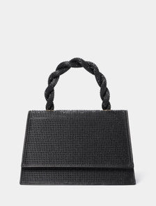 Sasha Sparkly Twist Top Handle Bag Black_mannequin