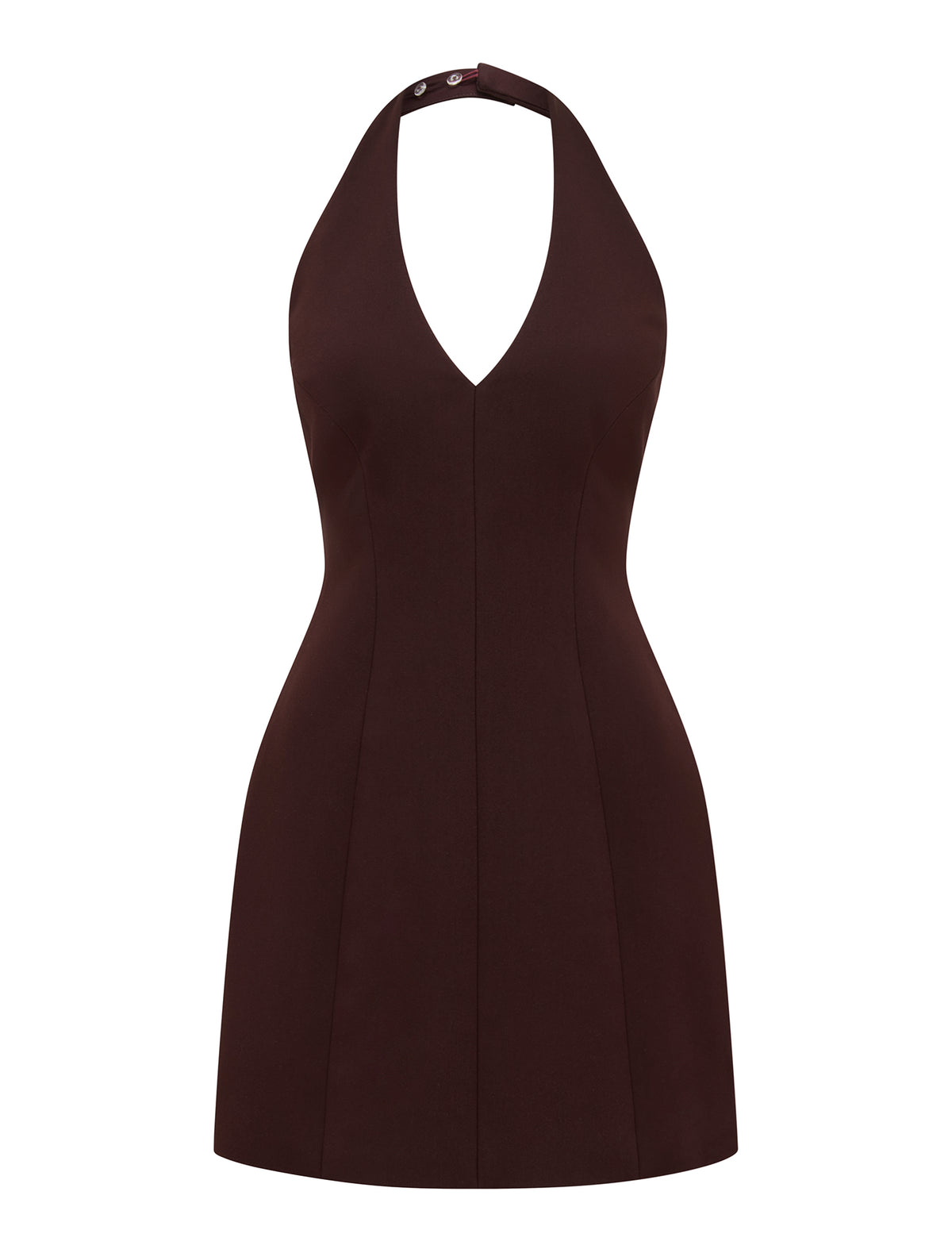 Riley Structured Halter Mini Deep Plum_mannequin