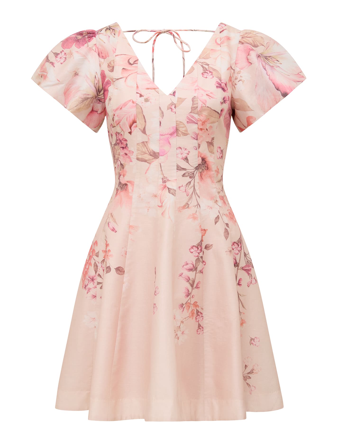 Camden Puff Sleeve Mini Pink Mila Floral_mannequin