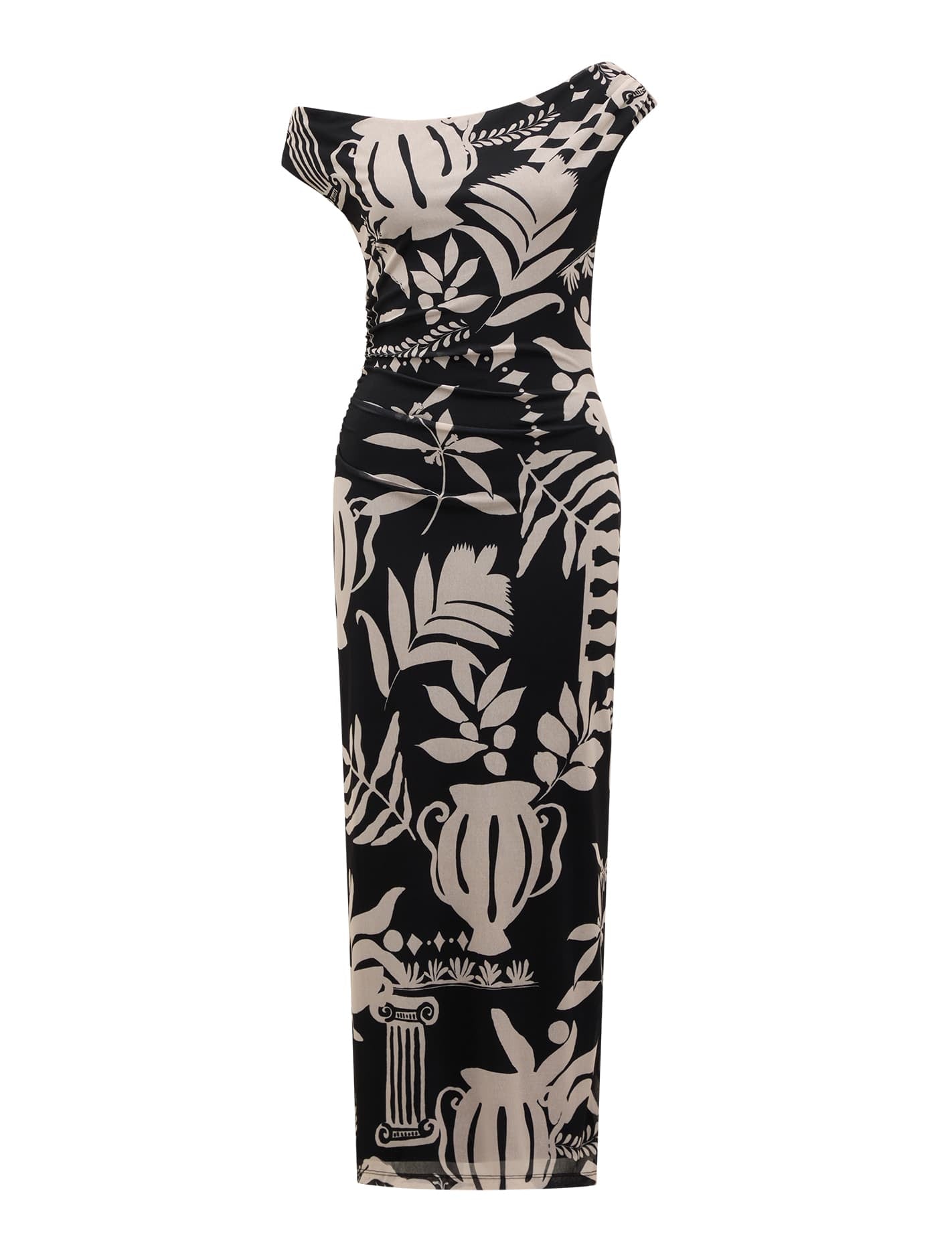 Gisella Tipped Mesh Midi Dress Mono Rhodes Collage_mannequin