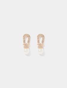 Ivy Crystal & Pearl Earrings Gold/Pearl_mannequin