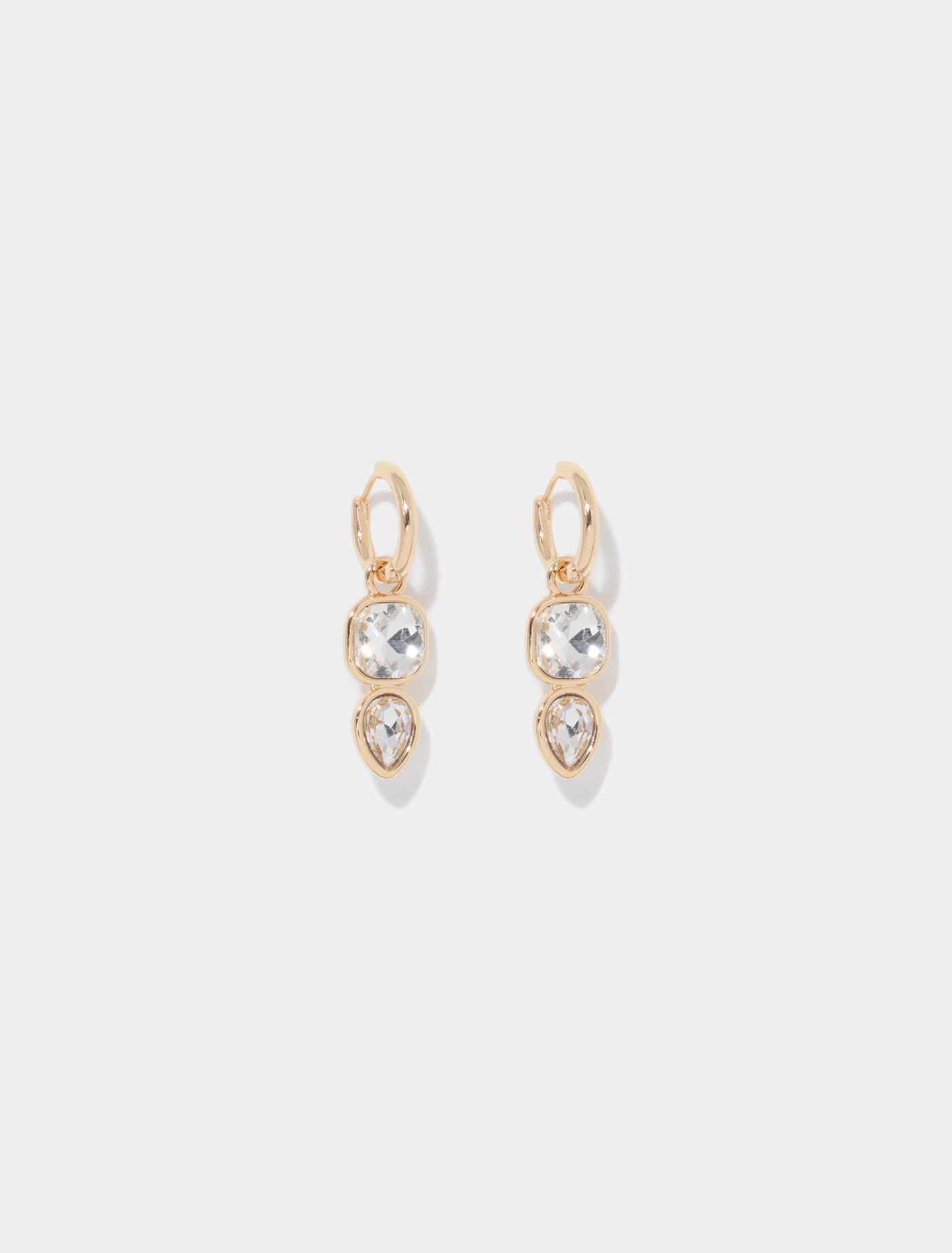 Juniper Stone Huggie Earrings Gold/Crystal_mannequin