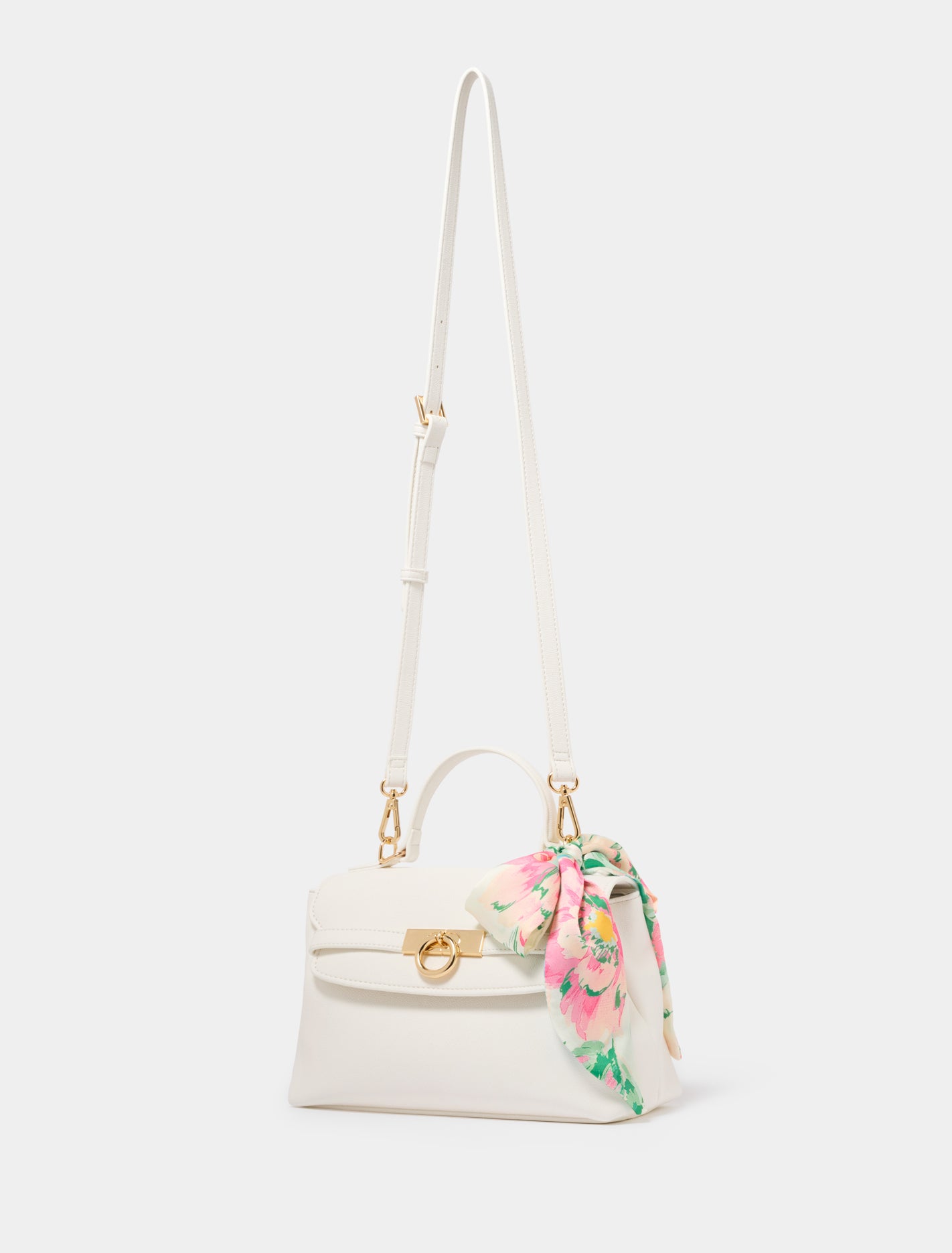 Amilia Lock Top Handle Bag White_mannequin