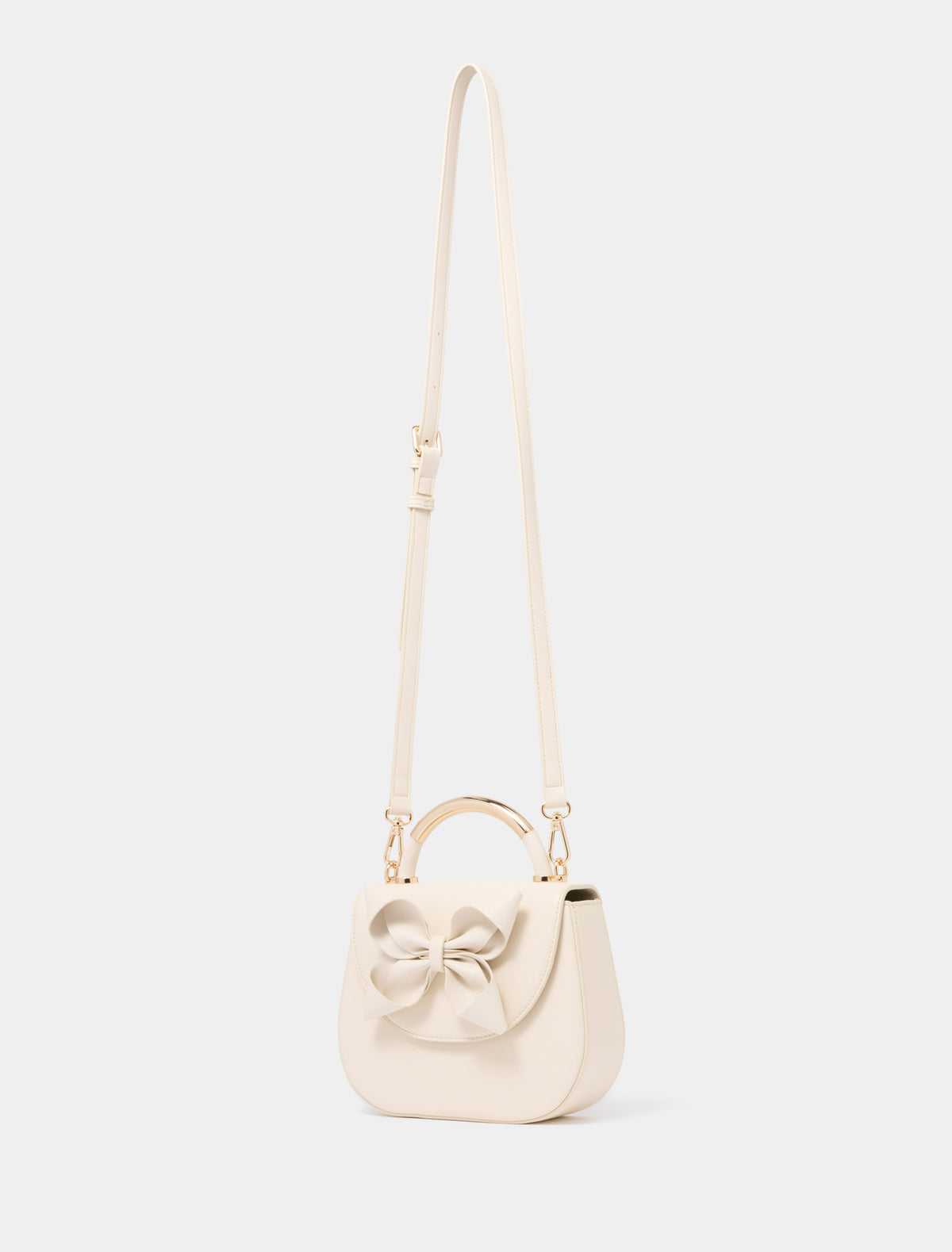 Melanie Bow Metal Handle Bag Ivory_mannequin