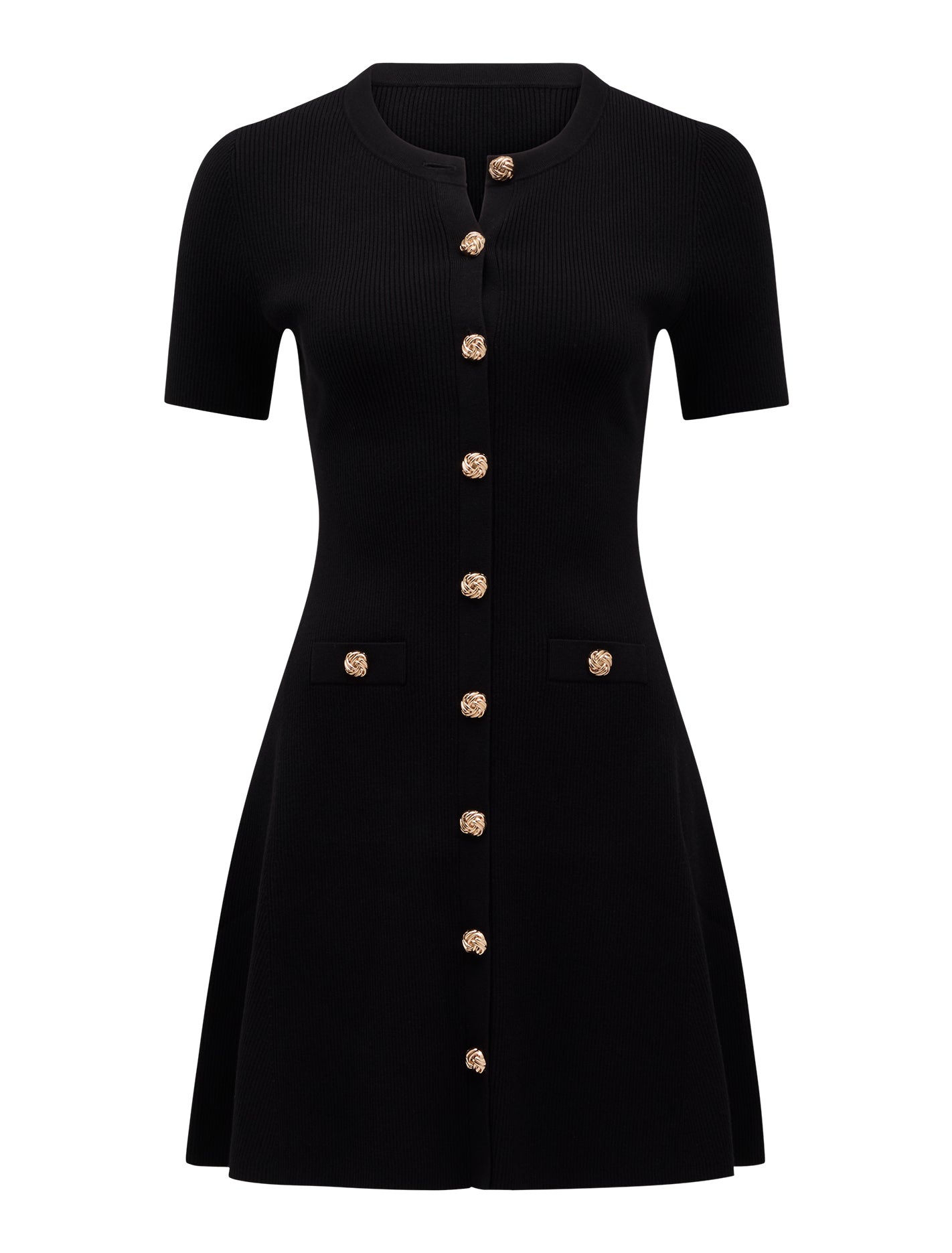 Mallory Knitted Mini Dress Black_mannequin