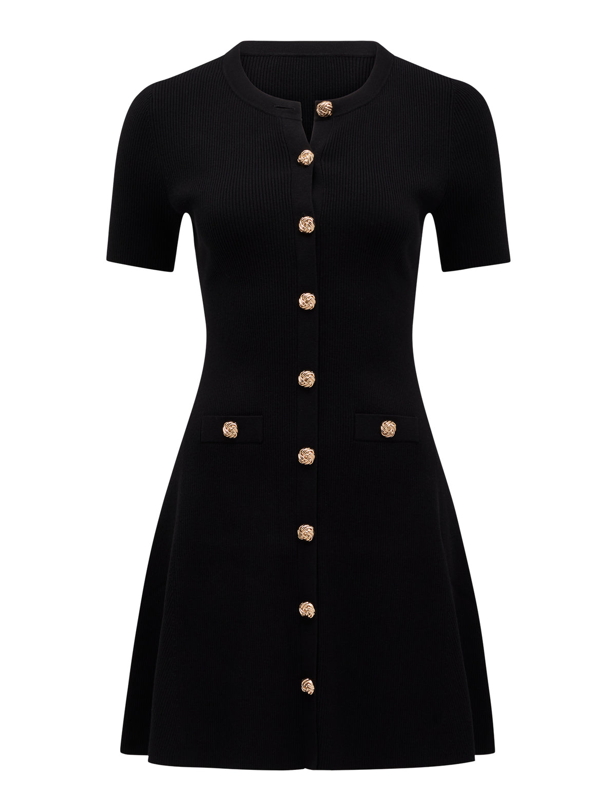 Mallory Knitted Mini Dress Black_mannequin