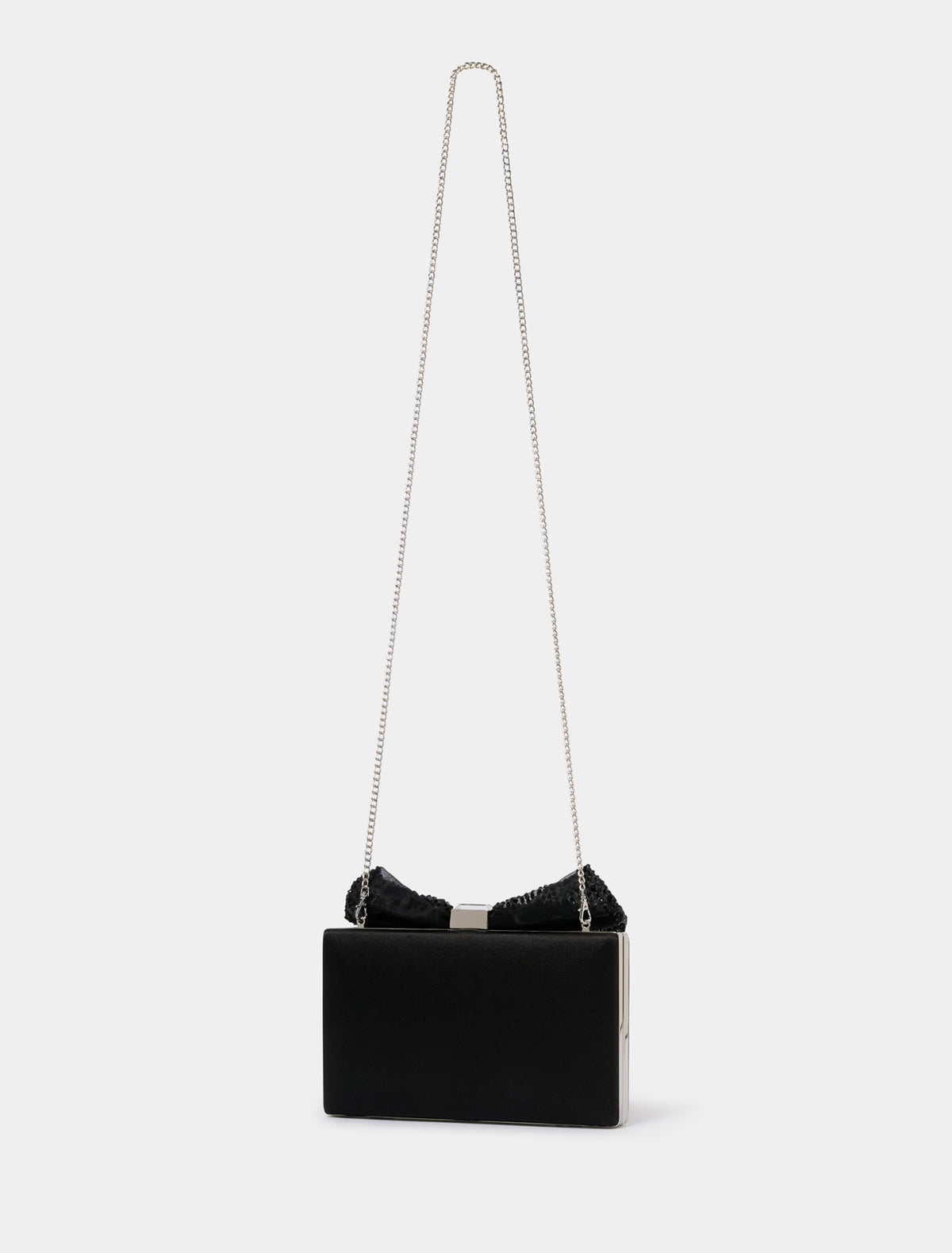 Heidi Bow Clasp Hardcase Clutch Black_mannequin