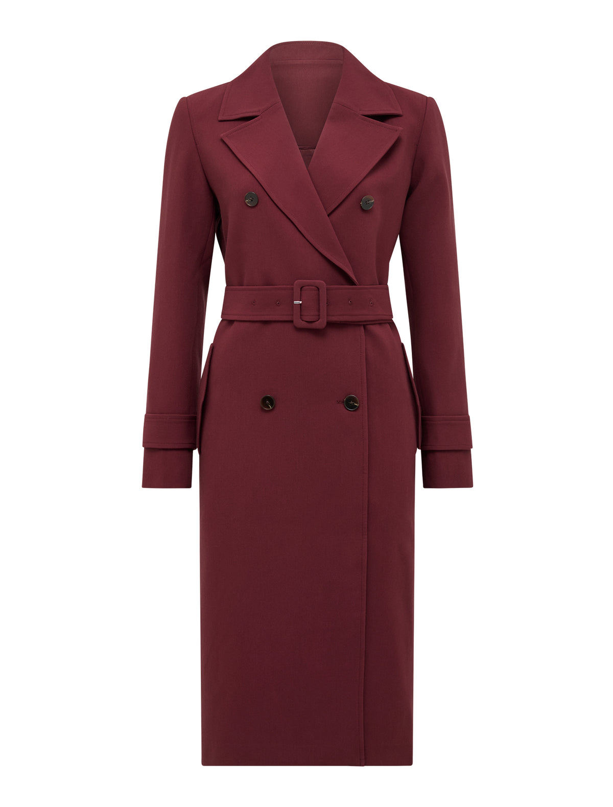 Lydia Petite Crepe Trench Shiraz_mannequin