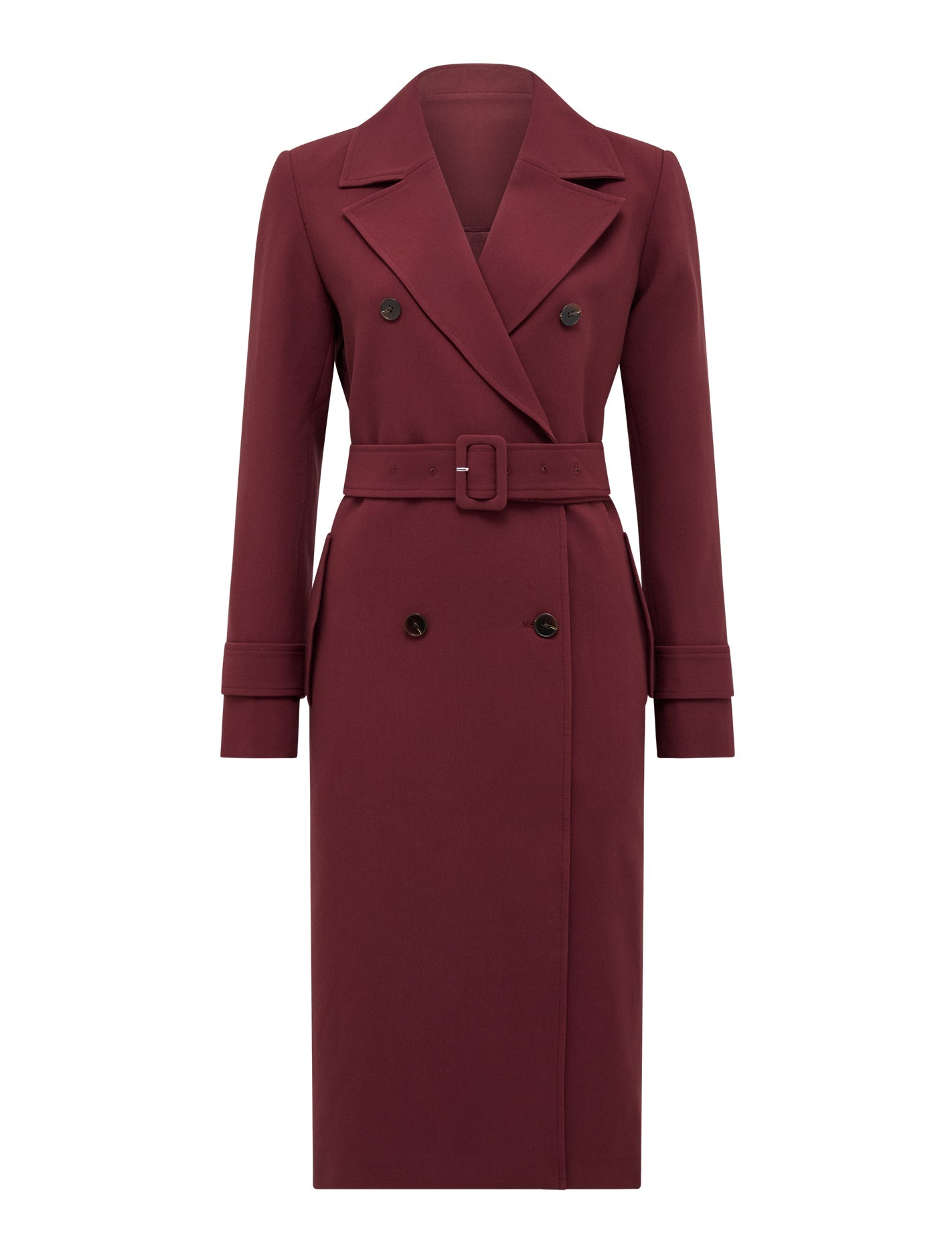 Lydia Petite Crepe Trench Shiraz_mannequin