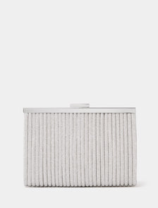 Amanda Sparkle Frame Clutch Silver_mannequin