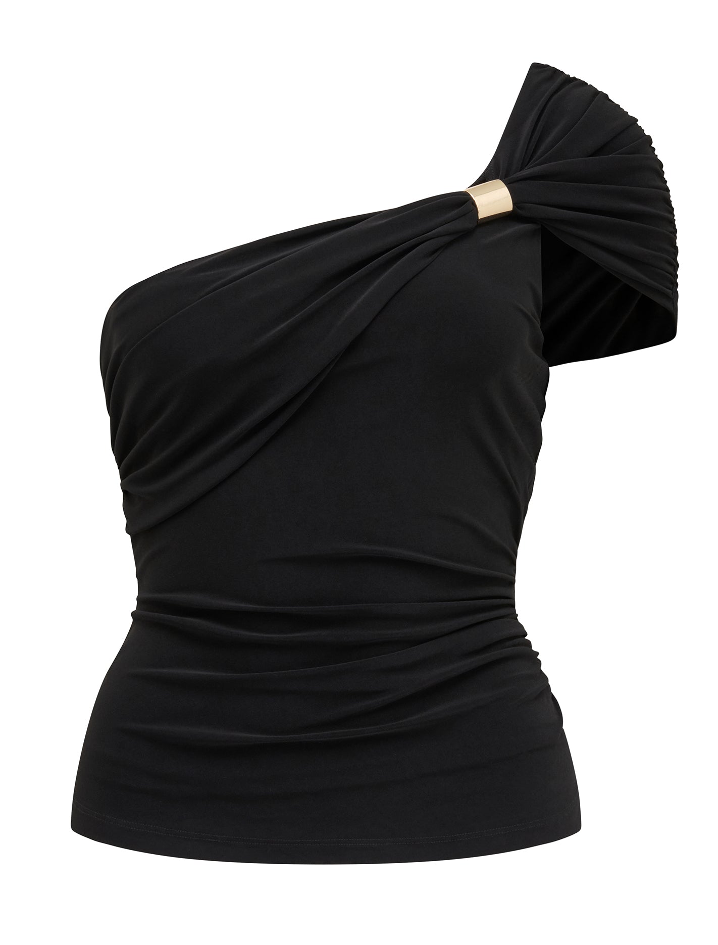 Robyn Hardwear One Shoulder Top Black_mannequin
