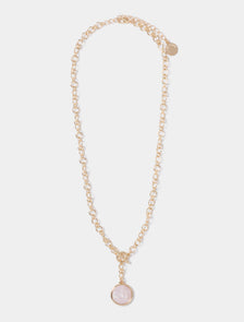 Fleur Moon Necklace Ivory/Gold_mannequin