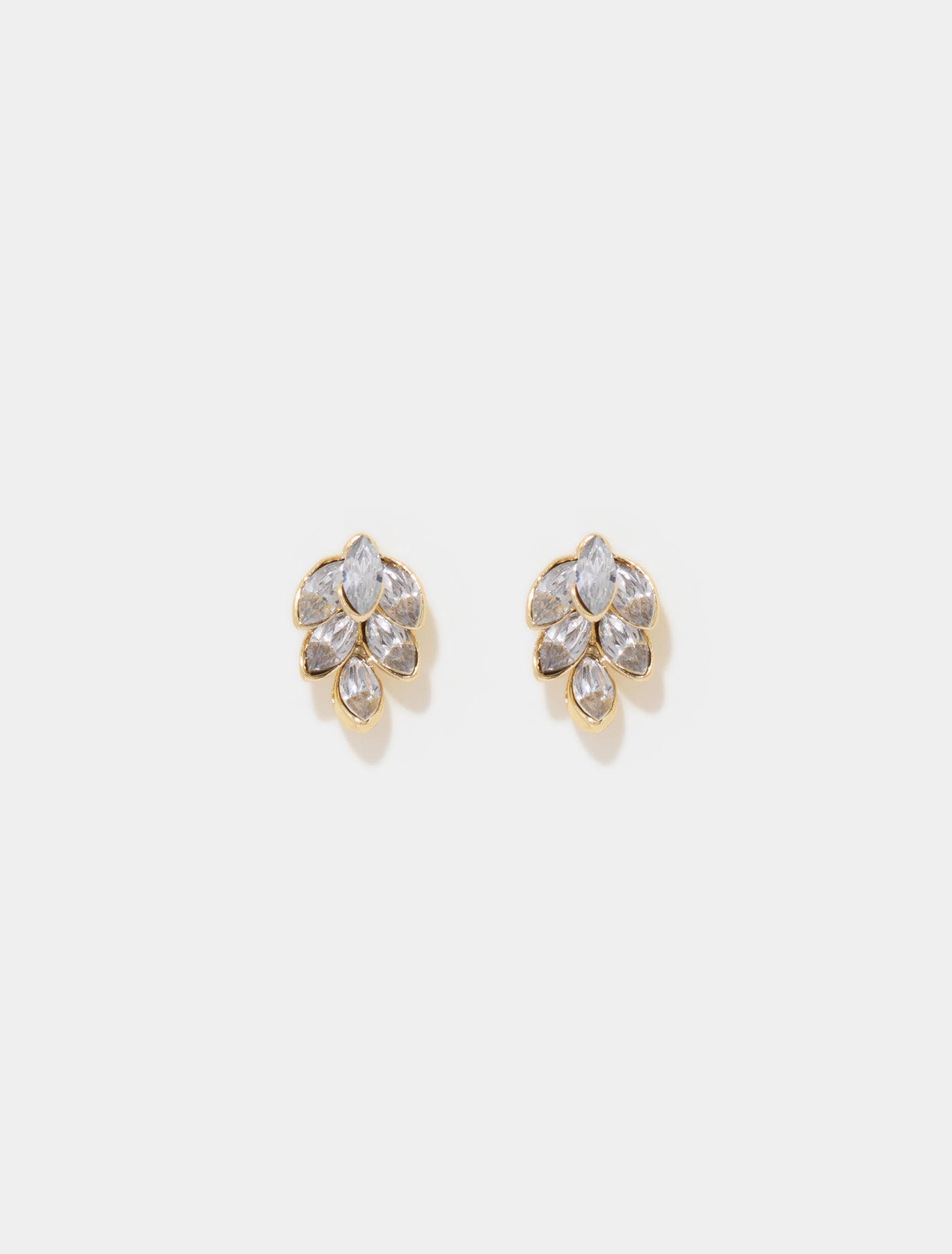Cynthia Stone Cluster Earrings Gold/Crystal_mannequin