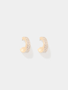 Shiloh Angle Stone Earrings Gold/Crystal_mannequin