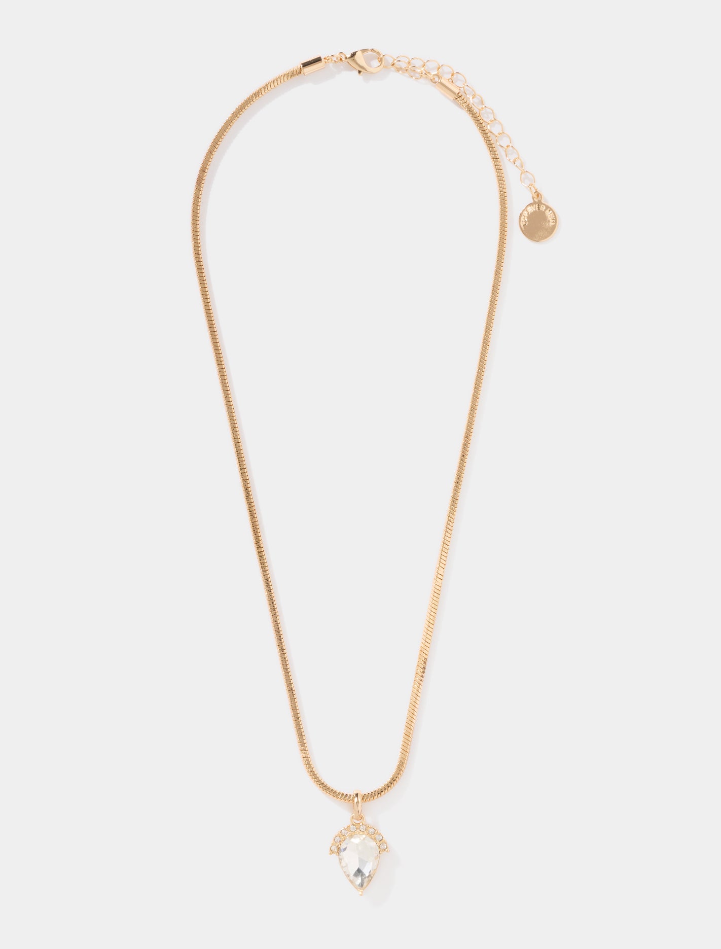 Leila Dainty Stone Necklace Gold/Crystal_mannequin