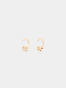 Lacey Link Hoop Earrings Gold_mannequin