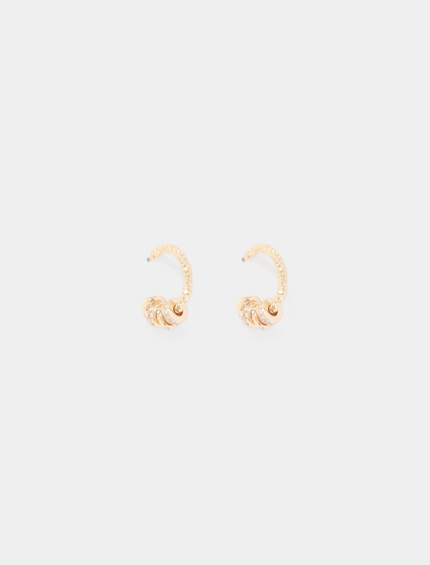 Lacey Link Hoop Earrings Gold_mannequin