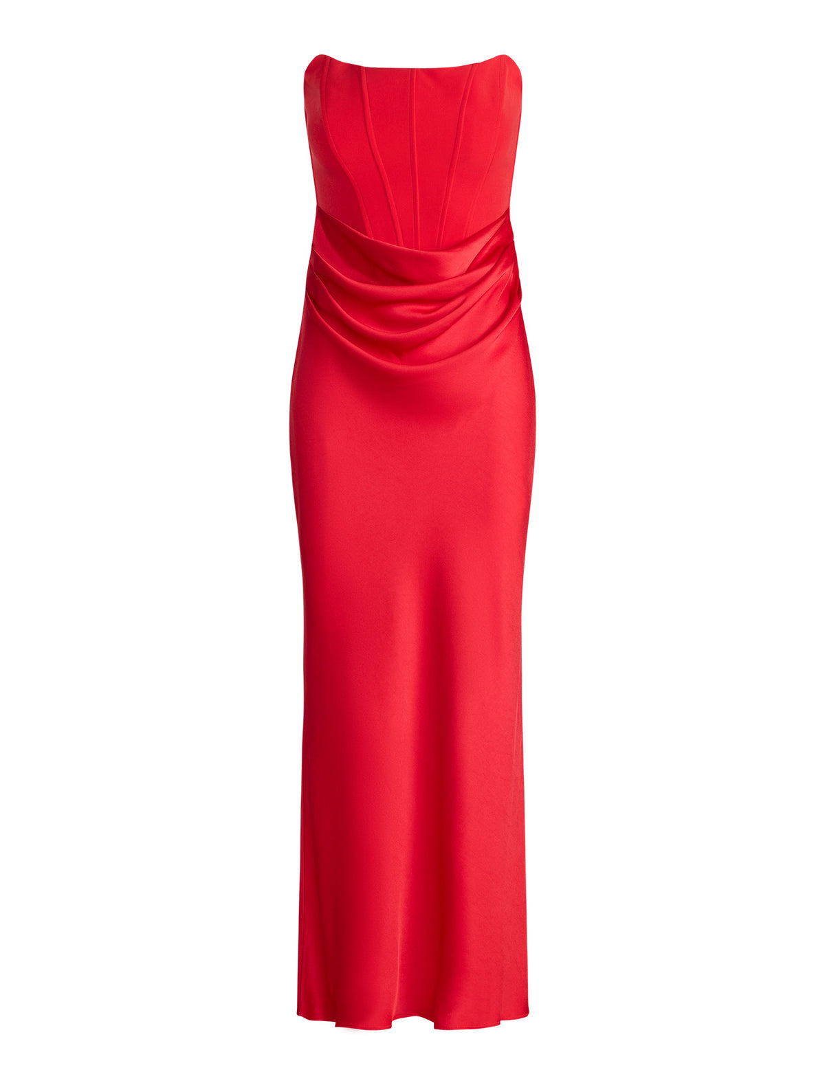 Isra Drape Strapless Maxi Dress Red_mannequin