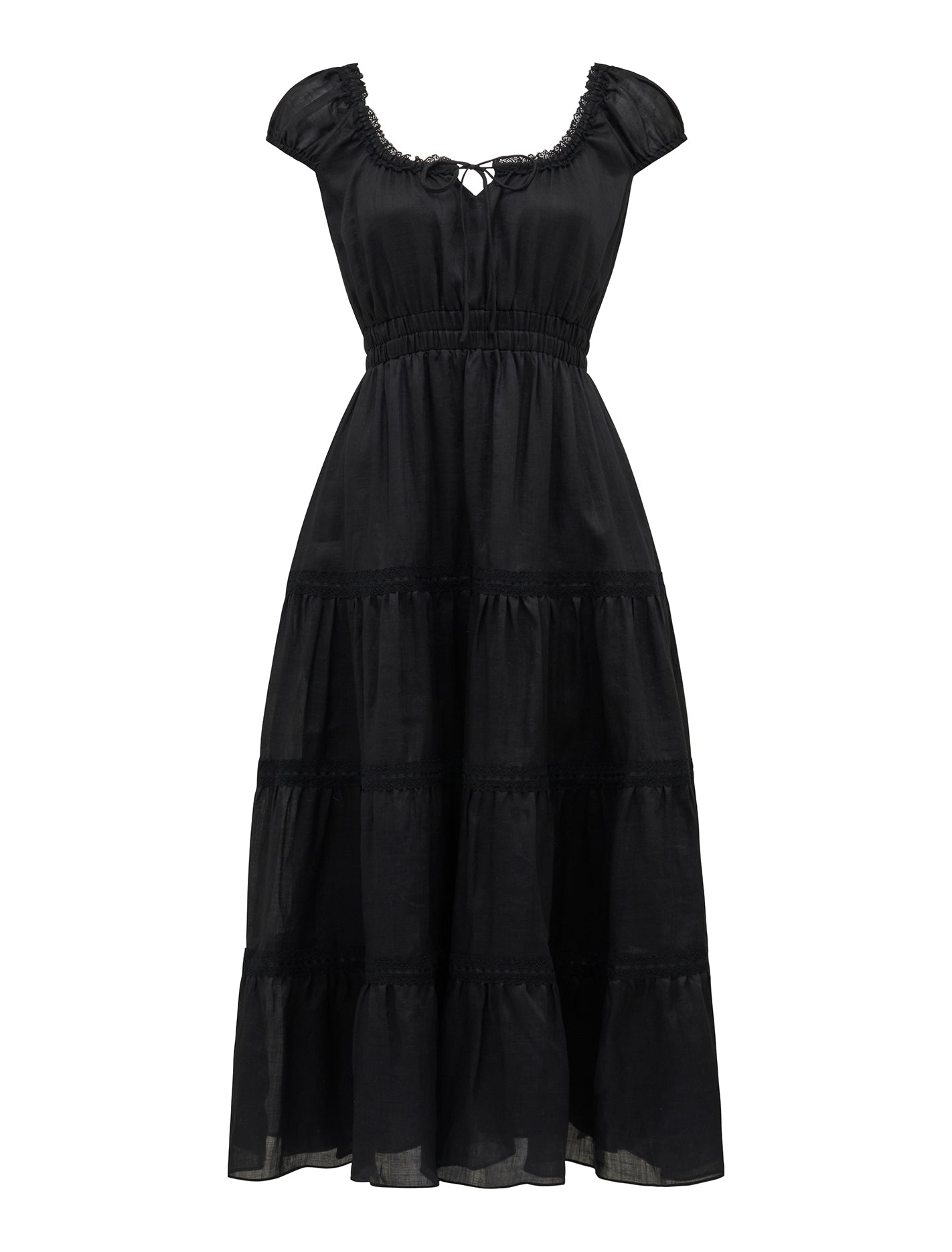Tuscany Petite Trim Detail Midi Black_mannequin