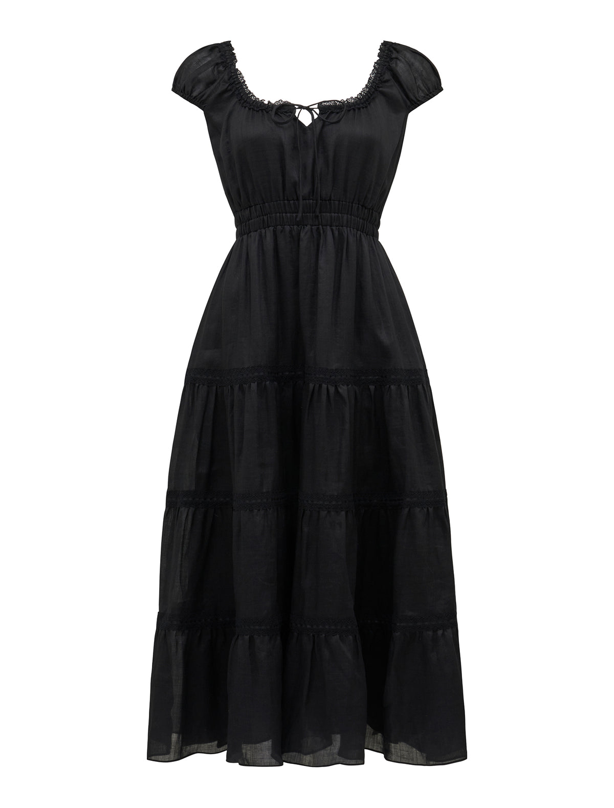 Tuscany Petite Trim Detail Midi Black_mannequin
