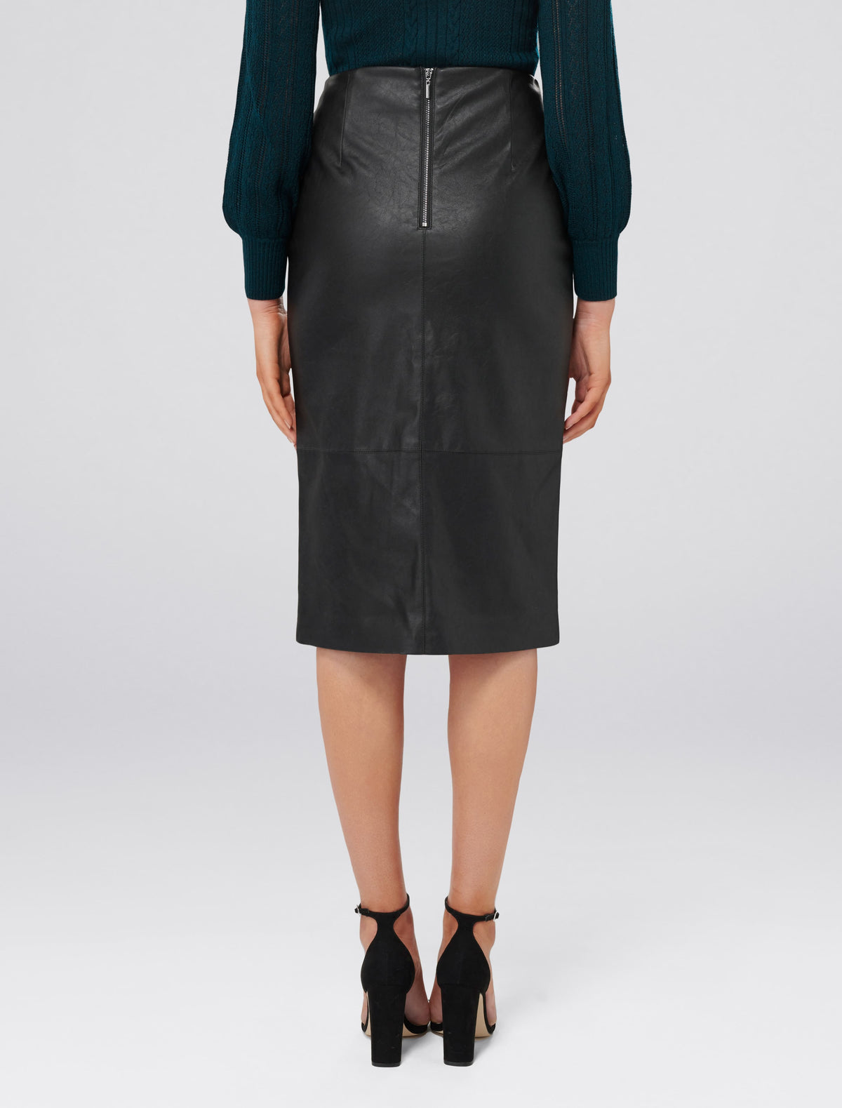 JODIE PU LONG LINE SKIRT Black