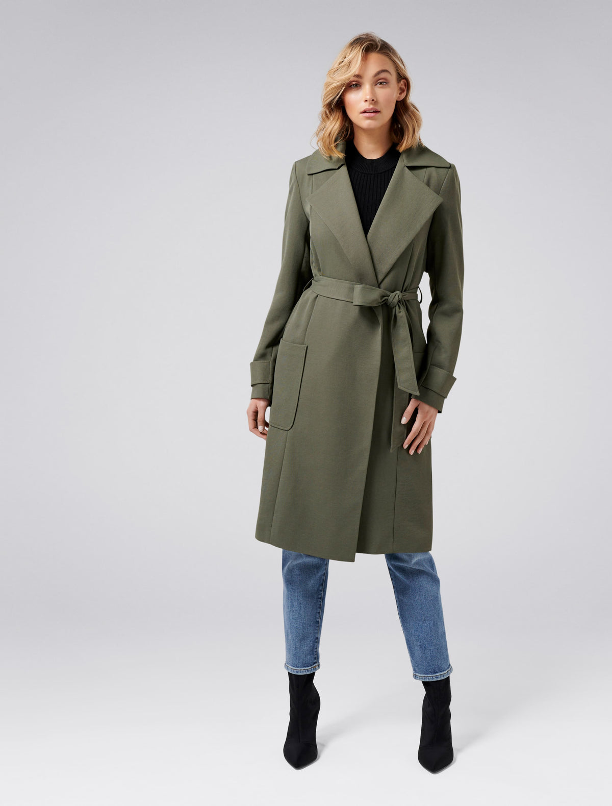 HANNAH SOFT TRENCH Khaki Sage
