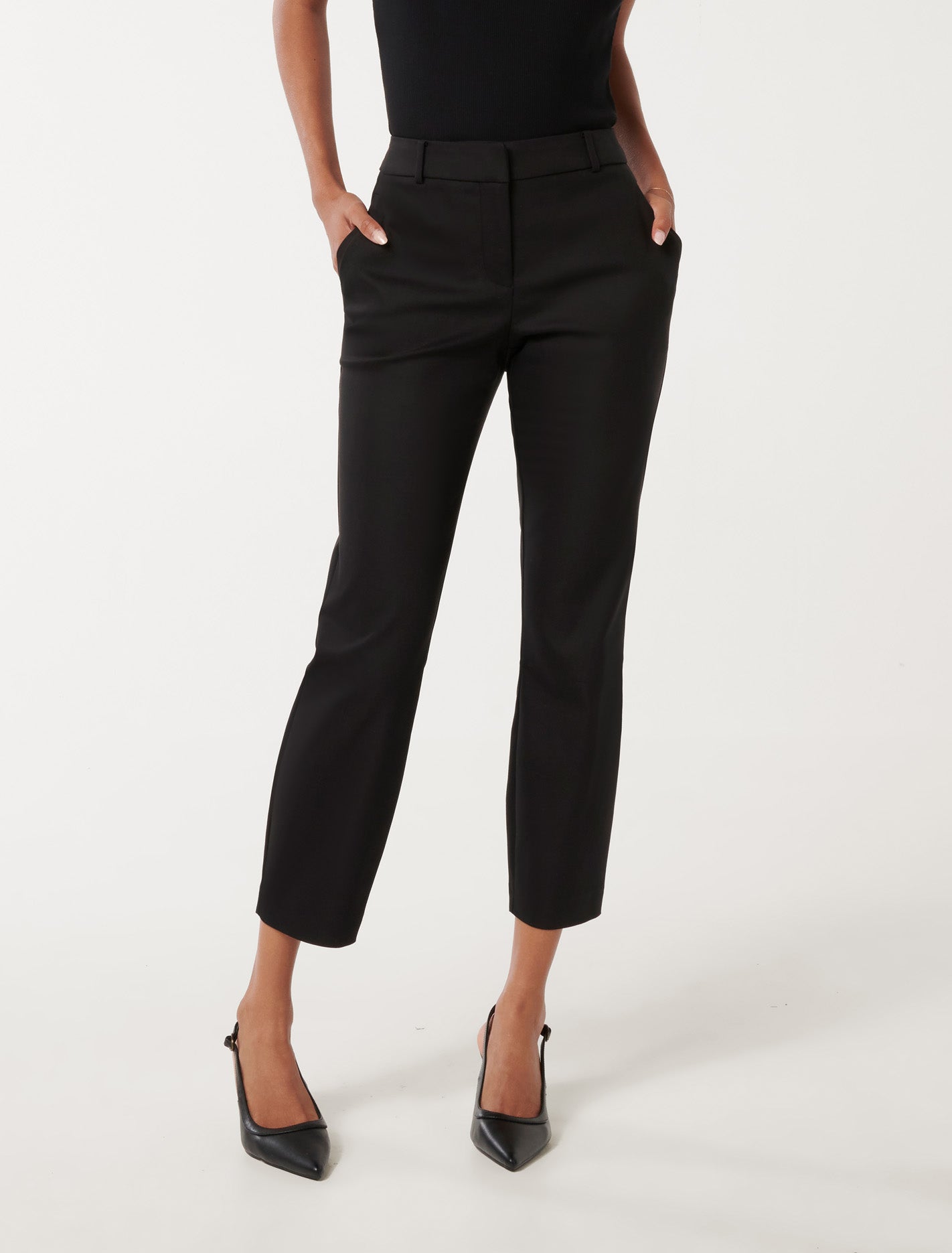 Mindy petite 7/8 slim pants Black