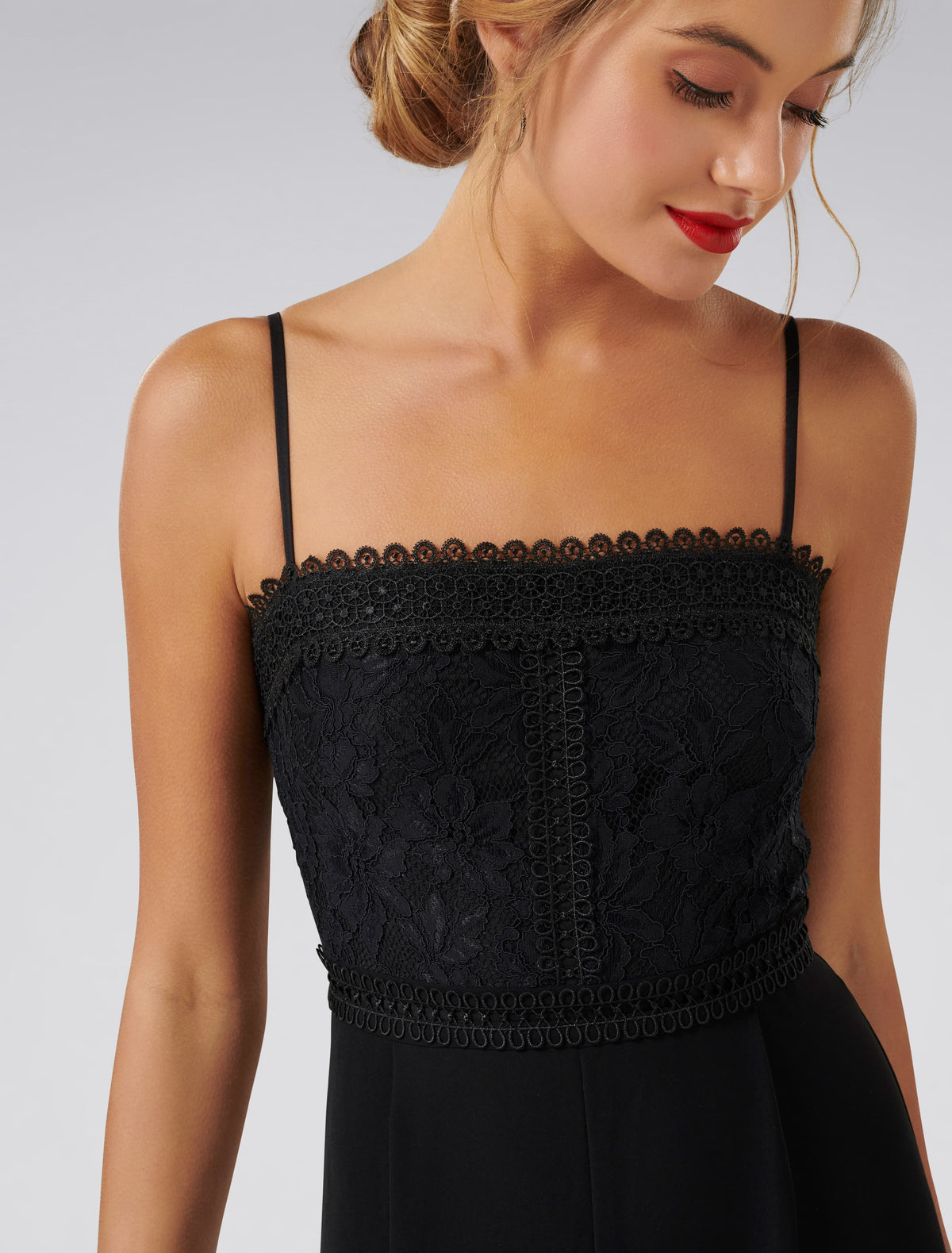 Bailey Lace Bodice Jumpsuit Black