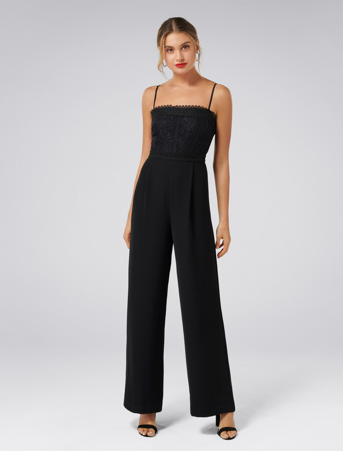 Bailey Lace Bodice Jumpsuit Black