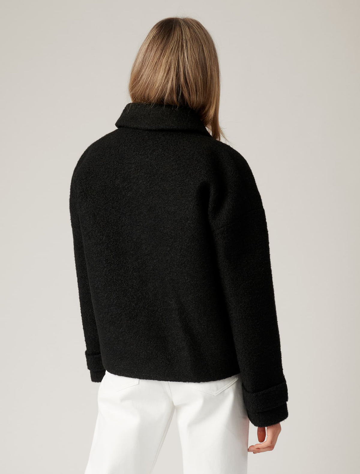 Melanie cropped borg Black