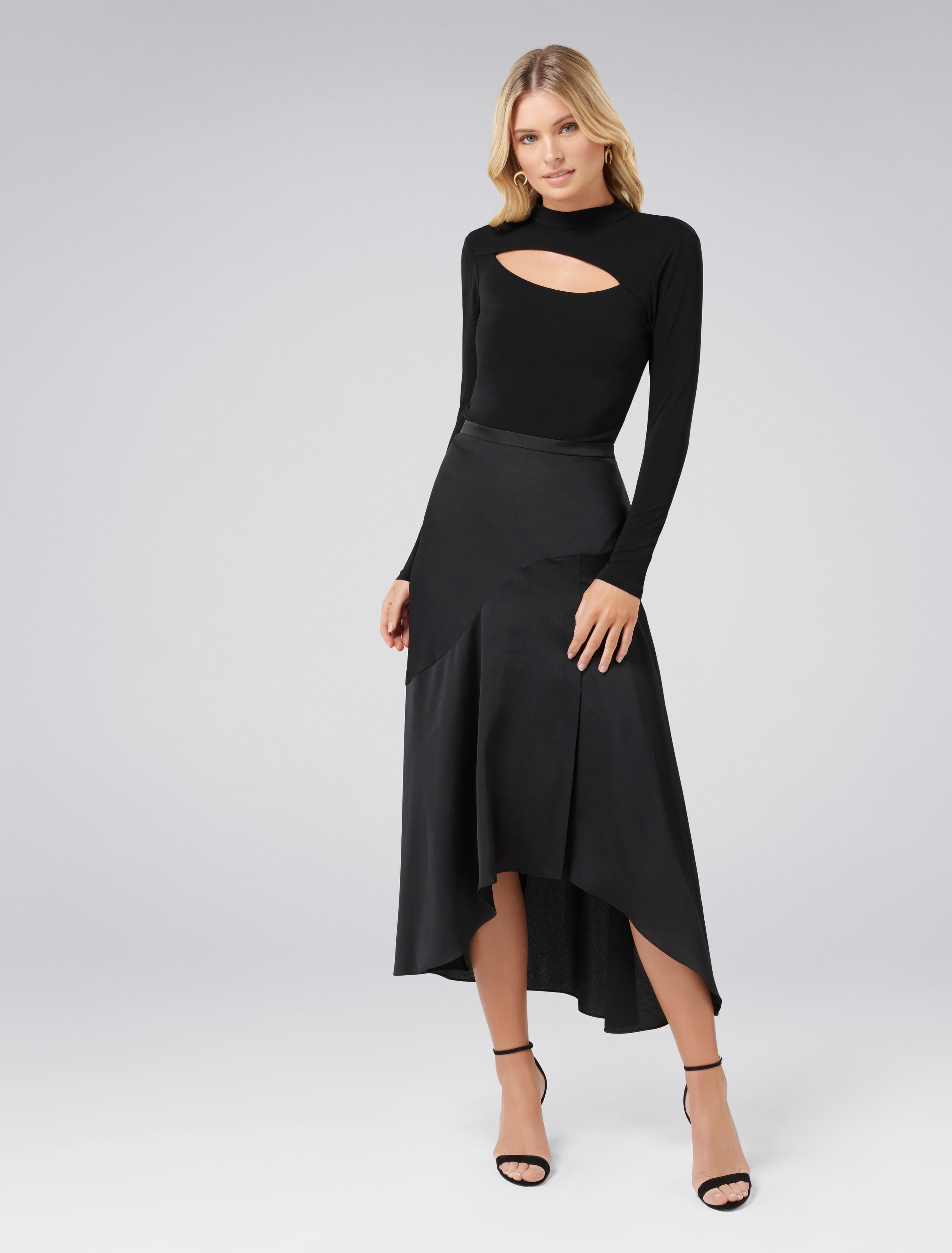Zendaya Cut Out High Neck Body Black
