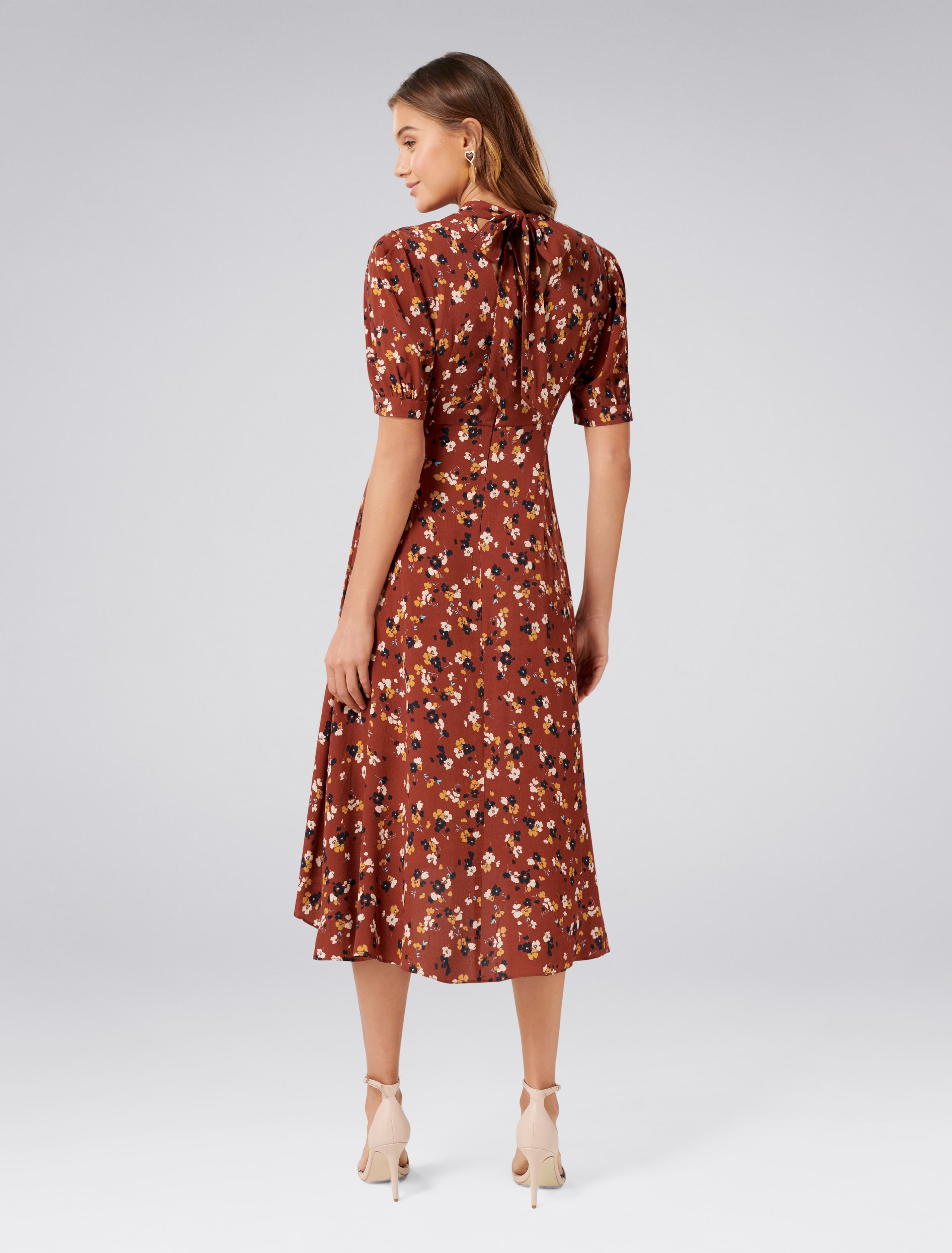 Tessa Puff Sleeve Midi Dress VINTAGE DITSY
