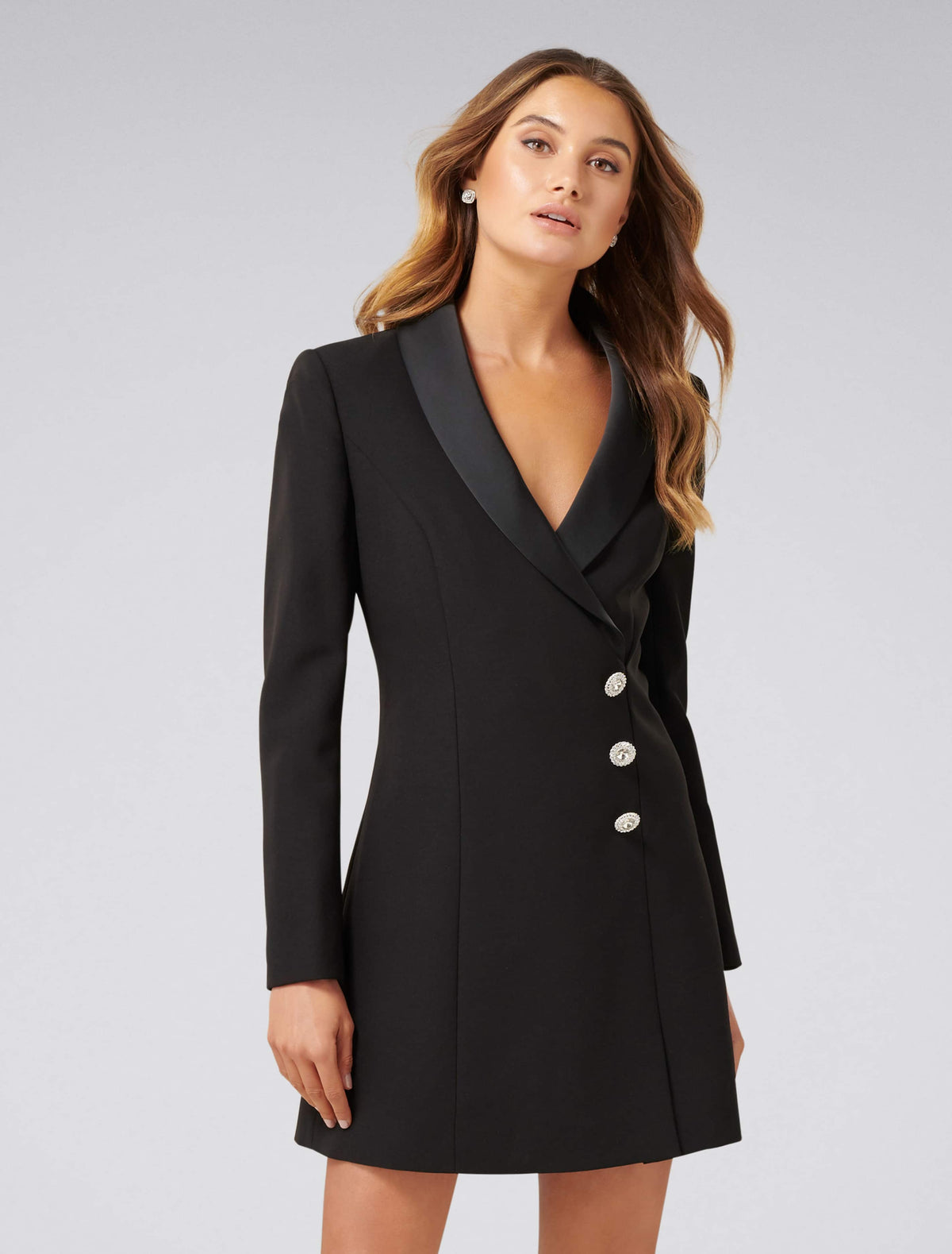 MILLA TUXEDO DIAMONTE DRESS Black